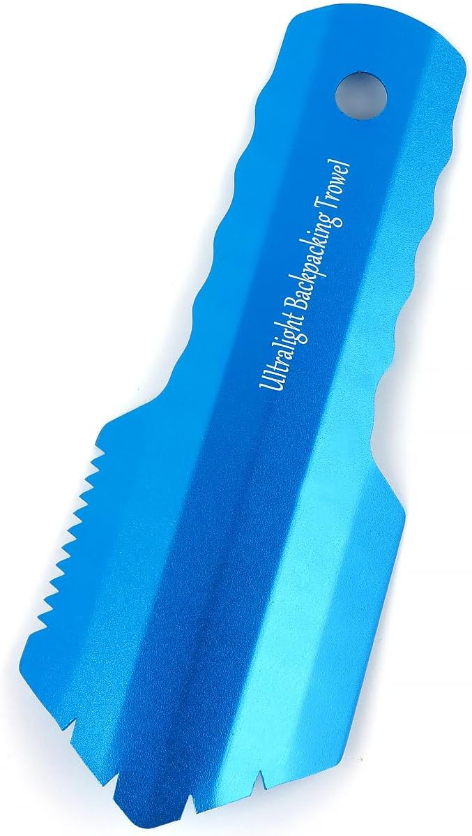 Valken Ultralight Camping Trowel Backpacking Trowel Portable Aluminum Camping Shovel Small Potty Spade Hiking Trowel Garden Trowel with Longer Handle(Blue) - Image 1